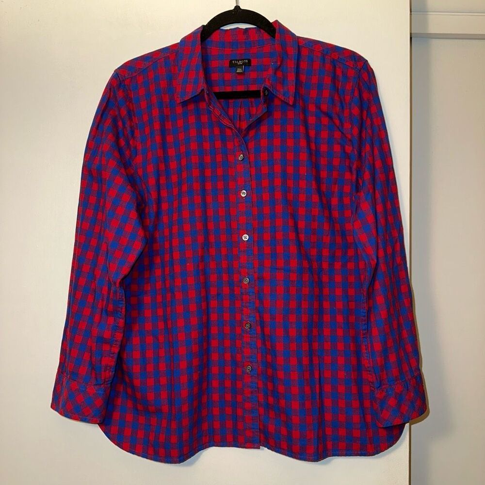 Talbots Petites Xlp Collared Button Down Ls Women… - image 1